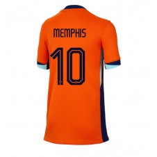 Nederland Memphis Depay #10 Hjemmedrakt Kvinner EM 2024 Kortermet